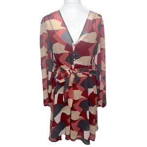Banana Republic Blouson Sleeve Printed Dress